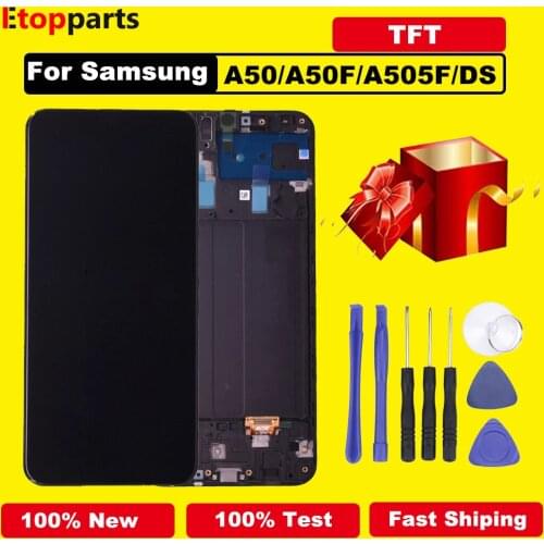 For Samsung Galaxy A50 SM-A505FN/DS A505F/DS A505 LCD Display Touch Screen Digitizer With Frame For Samsung A50 LCD
