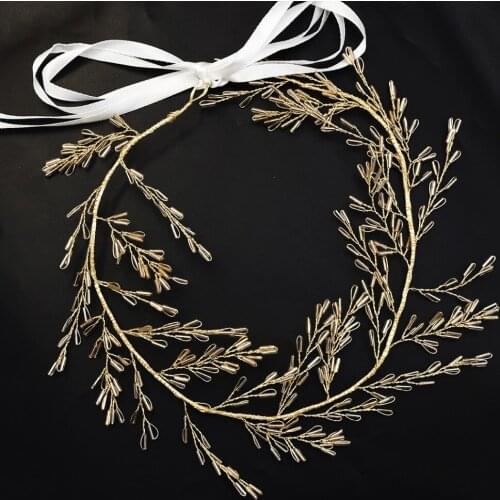 Bridal Wedding Crystal bride hair accessories Crystal Leaf headband Handmade hairband Beads Decoration Hair Comb For Women