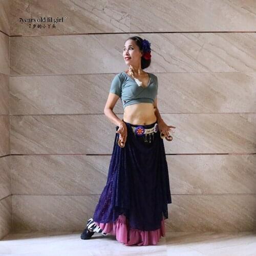 Ats Tribal Belly Dance Top Lycra Choli Short Sleeve Womens Costume ELL10