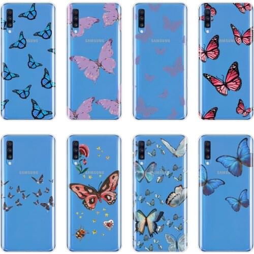Back Cover For Samsung Galaxy A10 A20 A30 A40 Butterfly Pretty Aesthetic Soft Phone Case Silicone For Samsung A80 A70 A60 A50