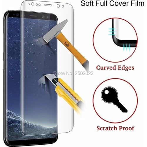 Protective Film On Galaxy S9 S8 S6 S7 Edge Plus Soft Screen Protector 3D Full Curved 9S 8S S 8 9 7 6 S9Plus S8Plus (Not Glass)