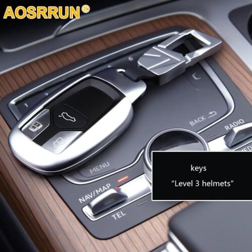 AOSRRUN Car key wallet protective case Cover Zinc alloy Car Accessories For Audi A4 B9 Q7 2017 2018
