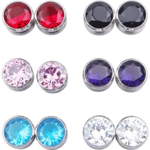 Woman Earring Stainless Steel Crystal Ear Plugs Women Men Piercings Ear Accessories Fashion Goth Women Jewelry Earrings