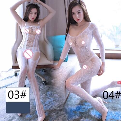 Shengrenmei White Lingerie Sexy Women Underwear Sexy Nightwear Fishnet Bodysuit Different Style Pajama Fashion European Clothing