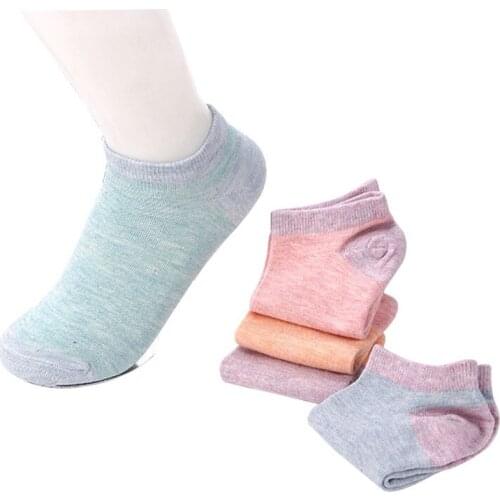 10pcs=5pair Cotton Socks Cute Stripe Solid Candy Hit Color Women Socks Breathable Soft Invisible Short Sock Hosiery Female Meias
