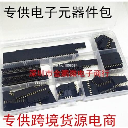 120Pcs 2.54mm Straight Single Row PCB Board Female Pin Header Socket Connector Strip Assortment Kit Connector PCB board