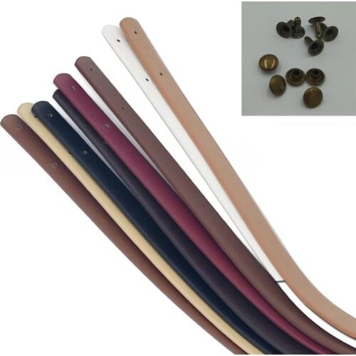 2pcs 60cm PU Leather Handle + Rivet for Bag Handbag Purse