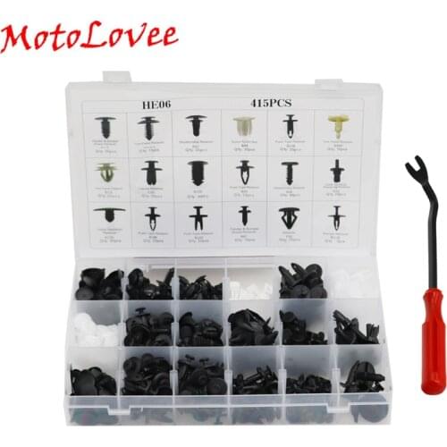 415 PCS Plastic Material Auto Fastener HE06 Series Push Pin Clips Door Panel Bumper Fasteners New Car Repair Combination Suit