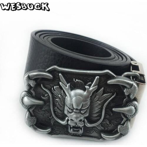 5 PCS MOQ WesBuck Brand 3D Dragon Jeans Cowboy Gift Belt Buckle For 4cm Width Snap On Belt