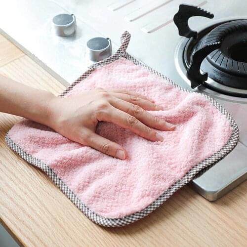 Non-stick Double-layer Absorbent Microfiber Kitchen Dish Cloth Oil Household Washable Cleaning Wiping Towel Kichen Clean Tools