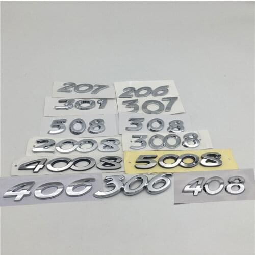 For Peugeot 206 207 301 306 307 308 406 408 508 2008 3008 4008 5008 Emblem Tail Rear Logo Car Accessories