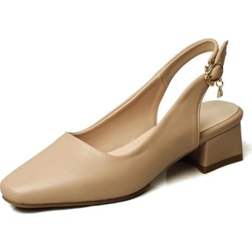 Big Size Square head single shoes ladies high heels women shoes woman pumps