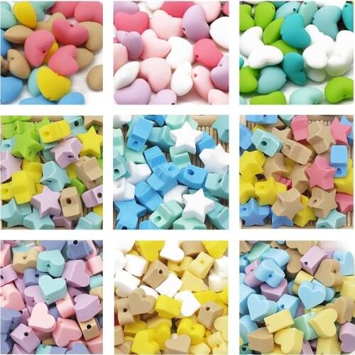 Cute-Idea Food grade Baby Silicone Beads 10PCs Baby tooth health Nursing beads Baby Pacifier Chain Toys accessories Baby goods
