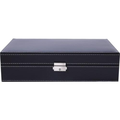 PU Leather Slots Case Organizer with Jewelry Watch Storage Display Box