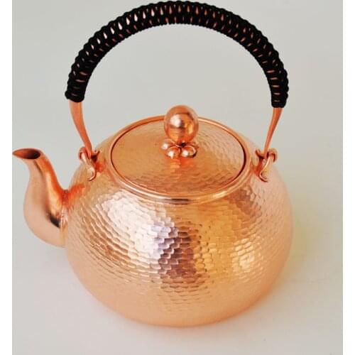 Pure Copper Water Kettle High Quality Thick Teapot Handmade Handle Lid Gift