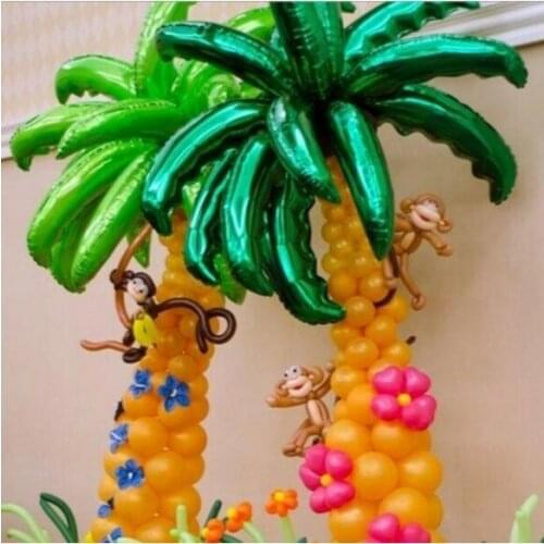 36 Inch Coconut Tree Leaf Foil Balloons Birthday Party Wedding Room Decor Palm leaf Aluminum Globos Opening Ceremony