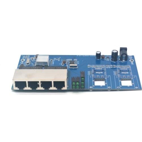 Gigabit 2 Optical 4 Electrical Fiber Transceiver Motherboard / PCBA Cascade Transceiver Converged Switch Wide Temperature