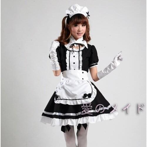 Lolita Gothic Dress Women Maid Costume Lolita Black White Cute Japanese Costume Vestidos De Fiesta De Noc Party Dress Plus Size