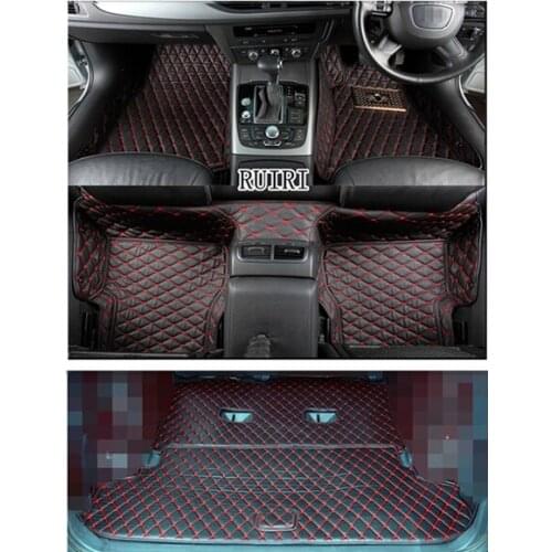 Good! Custom special car floor mats + one trunk mat for Right Hand Drive Mitsubishi Pajero 7 seats 2019-2007 waterproof carpets