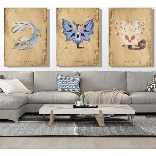 Retro Canvas Painting Anime Poster Frame Wall Art Decoration Living Room Cafe Home Decoration Accessories Modern Nordic Style