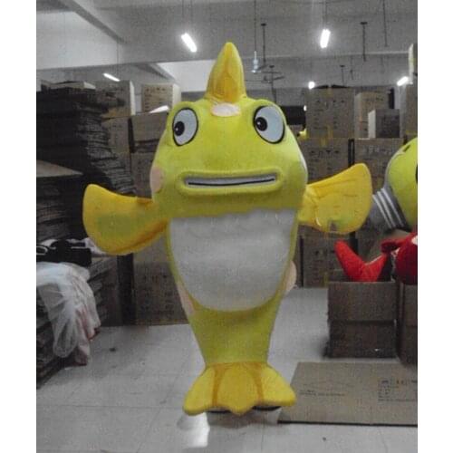 Yellow Fish Mascot Costume Suit Cosplay Party Game Fancy Dress Outfits Advertising Promotion Carnival Halloween Adults Parade