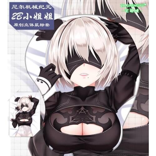 3D Soft Bust Wrist Rest Mat NieR:Automata Mouse Pad Cosplay Props 2B Sexy Mats Lycra fabric