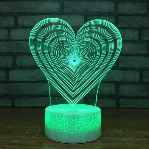 Creative Valentines Day Gifts Bedside 3d Night Light Gadgets Electronicos Led Usb 3d Lamp Kids Lights Lamps