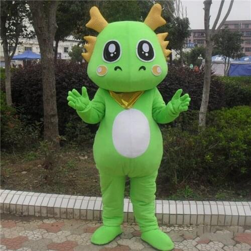 Cute Green Dragon Mascot Costume for Sale Adult Size Party Costumes Carnival Halloween Fancy Dress Costumes