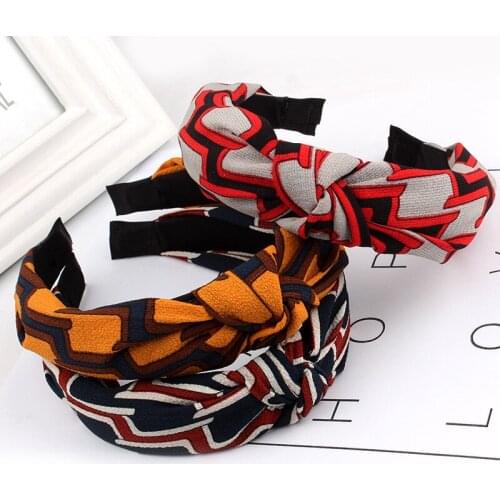Fashion Stripe Headband for Women Knotted Hairband Spring Summer Headbands Handmade Bowknot Hair Hoop Girls Hair Accessories