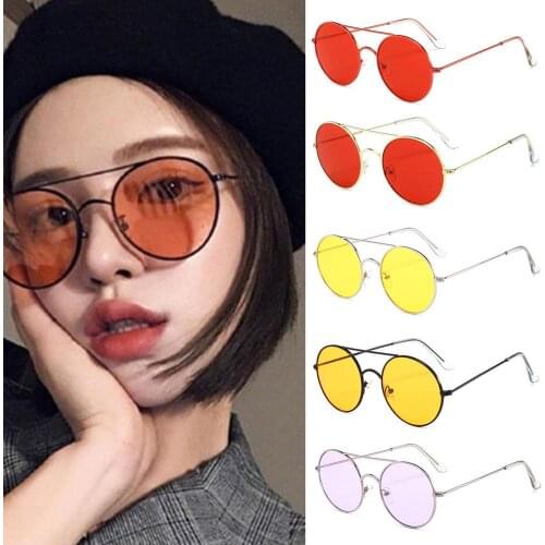 Men Fashionable Metal Frame Jelly Vintage Sunglasses Women Jelly Personalized Metal Driver Sunglasses