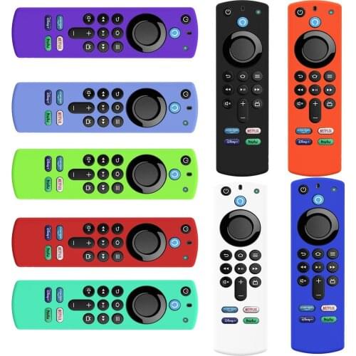Soft Silicone Case For Alexa Voice Remote 3rd Gen Anti Slip Shock Proof Cover For Alexa Voice Fire TV Stick 2021 Remote Control
