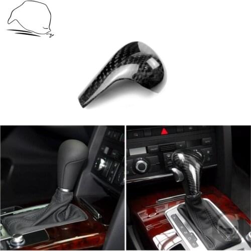 For Audi 05-11 A6L 08-10 A5 06-12 Q7 09-12 A4L Q5 Carbon Fiber Gear Shift Handle Button Cover Sticker Interior Car Accessorie