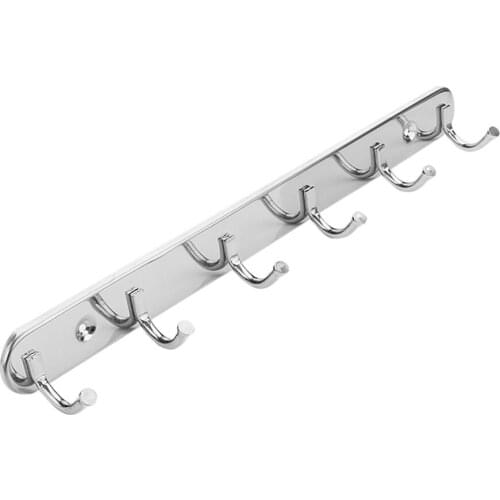 Stainless Steel 5 Wall Coat Rack Wall Mounted Hooks Door Holder Hook Wall Mounted Hanger For Bathroom Bedroom Organizer Hanger