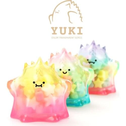 Popmart Blind Box Yuki First Generation Color Transparent Series Doll Binary Action Figure Birthday Gift Toy Kawaii Accessories