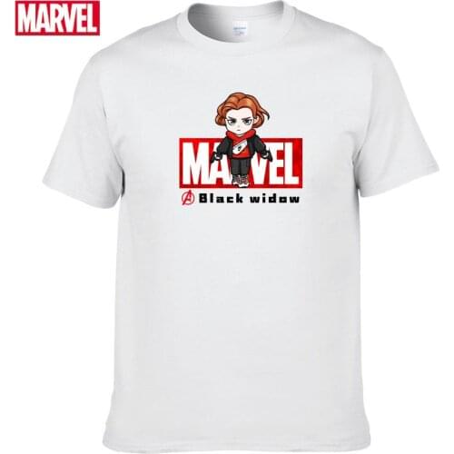 Marvel The Avengers Black Widow T-shirt Comfortable Breathable 100% cotton Fashion clothes for teens Anime t-shirts Summer #136