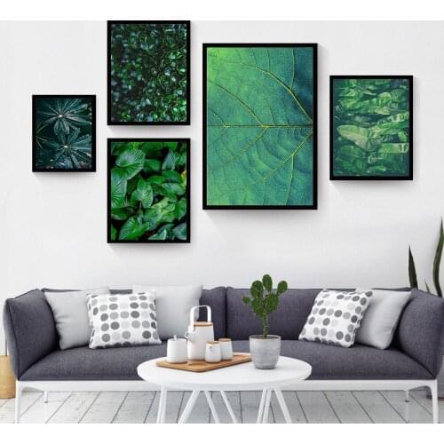 Fresh Realist Vivid Green Plant Nordic Home Decor Canvas Art Painting Wall Art Poster Living Room Bedroom Picture Nordic Print