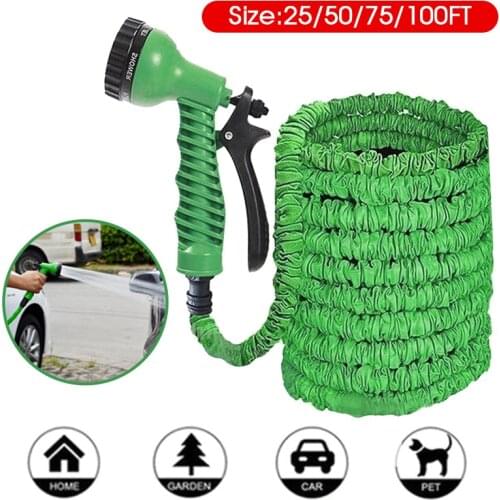 High Grade Expandable Flexible Water Plastic Hoses With 7 Spraying Mode Watering Gun for Car Garden Watering Dropshipping