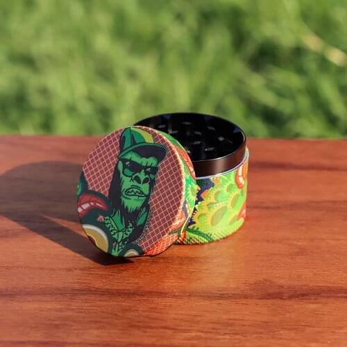 High Quality 4Layers Zinc Alloy 1.97 Inches Smoking Tobacco Herb Grinders Cartoons Design Mini Metal Smoking Grinder Pocket Size