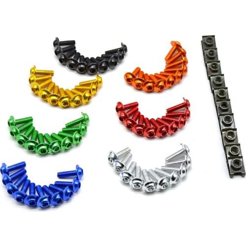 10PCS Fairing Screws Nuts Clips Fastener M6 Fit For VTR1000 RVF750 NC35 VFR400R NC30 Universal RVF 750 NC 35 VFR 400 NC 30 VTR