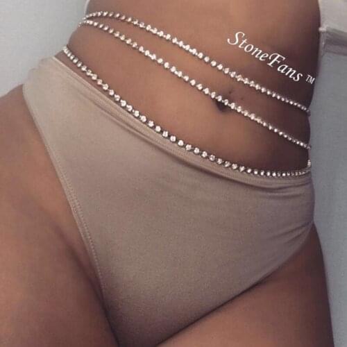 StoneFans Sequins Belly Waist Chain Body Jewelry Women Sexy Bikini Beach Body Chain Vintage Paillette Charm Body Chain Jewelry