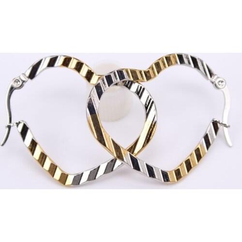 Comfortable to wear Classic pop Hoop earrings Two colors female Stainless steel jewelry gift LH909