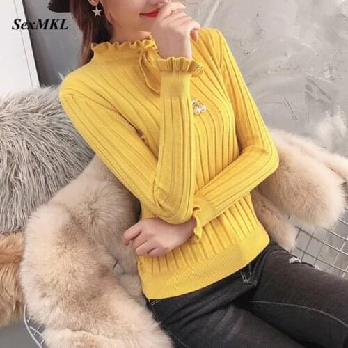 SexMKL Autumn Knitted Sweater Women 2020 Winter Long Sleeve Knitwear Sweaters Feminino Elastic Basic Korean Style Pullover Mujer