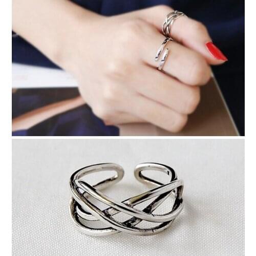 Creative Style Boho Cross Chains Rings For Women Men Adjustable Ring Fashion Charm Jewelry Wholesale 2021