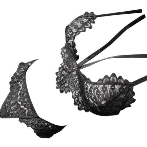 Women Lingerie Corset Lace Flowers Push Up Top Bra+Briefs Underwear Set lingerie sexy hot erotic porno costumi sexy #4A08