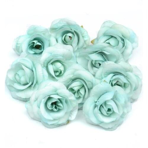 10/50pcs Artificial Silk Rose Flower Heads 4cm For Wedding Christmas Decoration DIY Wreath Scrapbook Gift Box Craft Fake Flowers