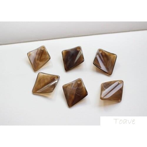 10pcs Autumn and Winter Temperament Color Diamond Acrylic Pendant Blooming Effect DIY Earrings Materials Accessories