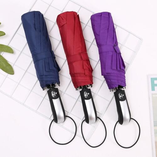 105cm Men Women Business Increase Reinforce 3 Folding Big Umbrella Factory Wholesale Ten Bones Fully Automatic Sunny Umbrella