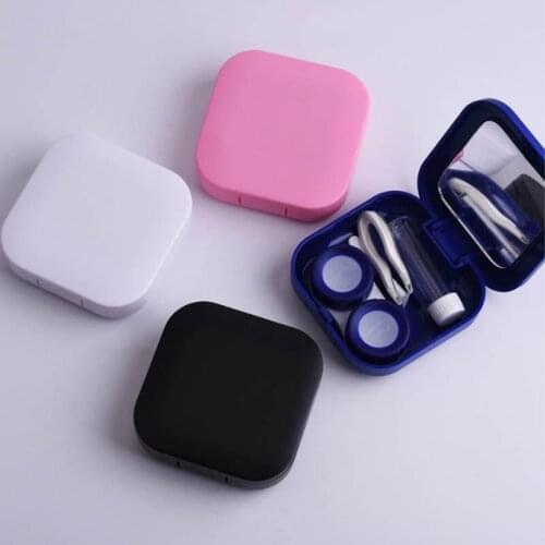 2021 Plastic Invisibility Glasses Nursing Bins Contact Lens Storage Boxes Portable Eye Care Holder Easy Carry Square Travel Kit