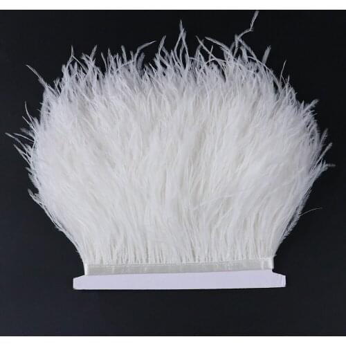 5Meters Beige Dyed Ostrich feather Fringe Trim 4-6inch Marabou Feathers Trimming Skirt Dress Trims Ostrich feathers for Crafts