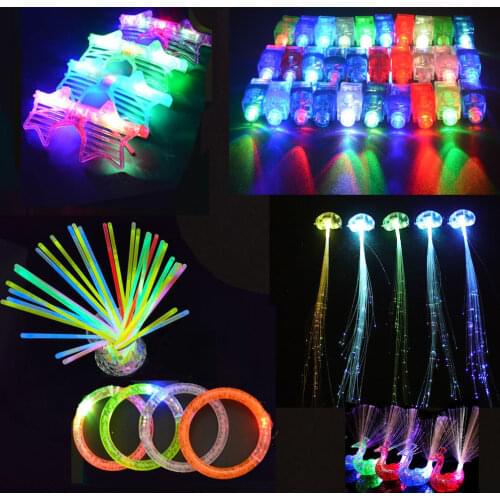 97pcs Glow Birthday Party Favors Light Up Toys Led Finger Lights Glow Sticks Led Glasses Bracelets Peacock Finger Lamp